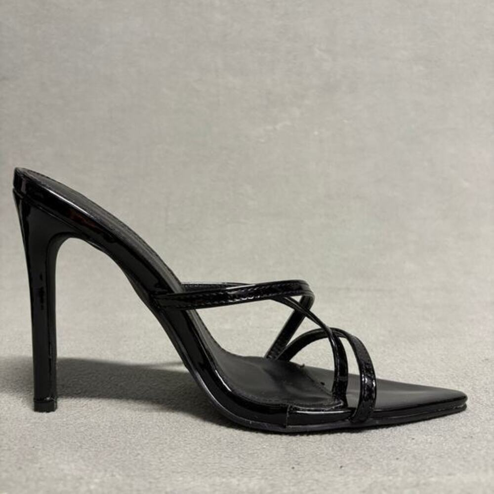 SUPERDOWN Sofia Heel in Black Size 7 Strappy Pointed Toe Bed - Picture 7 of 11